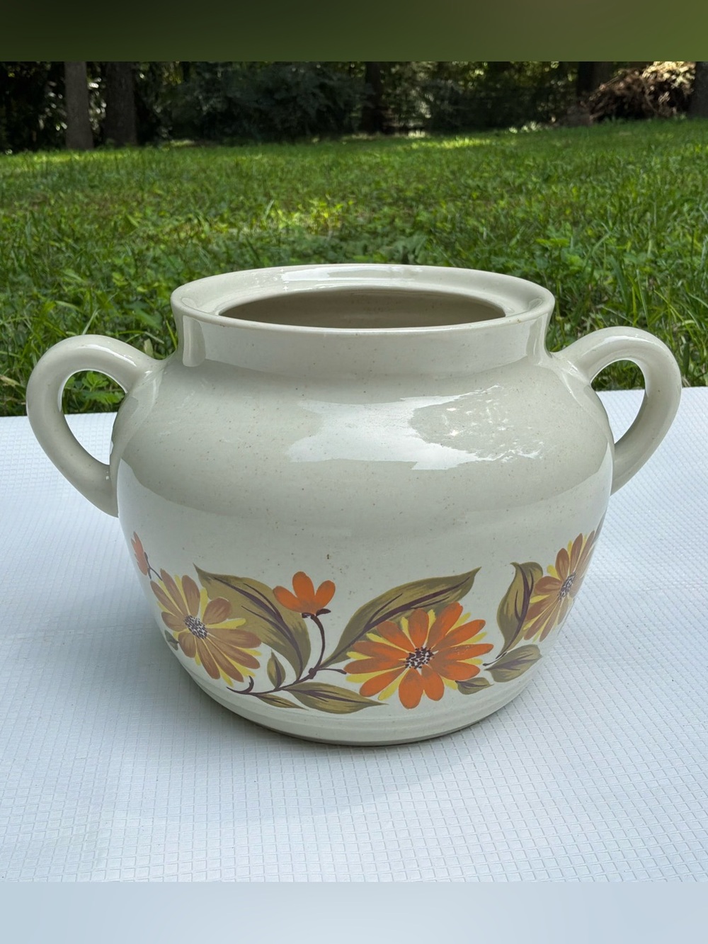 VTG CAPRI Bake Serve ‘N Store Stoneware Retro Floral Pot